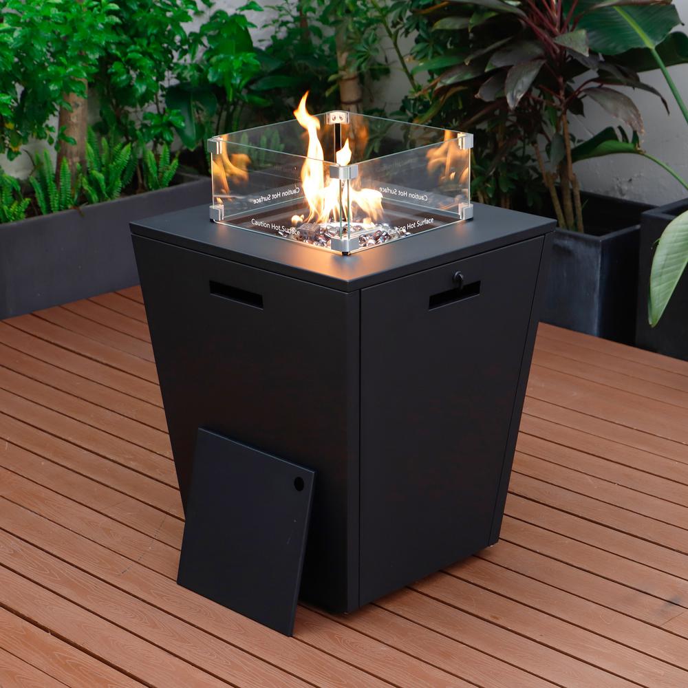 Chelsea Aluminum Patio Modern Propane Fire Pit Side Table. Picture 3