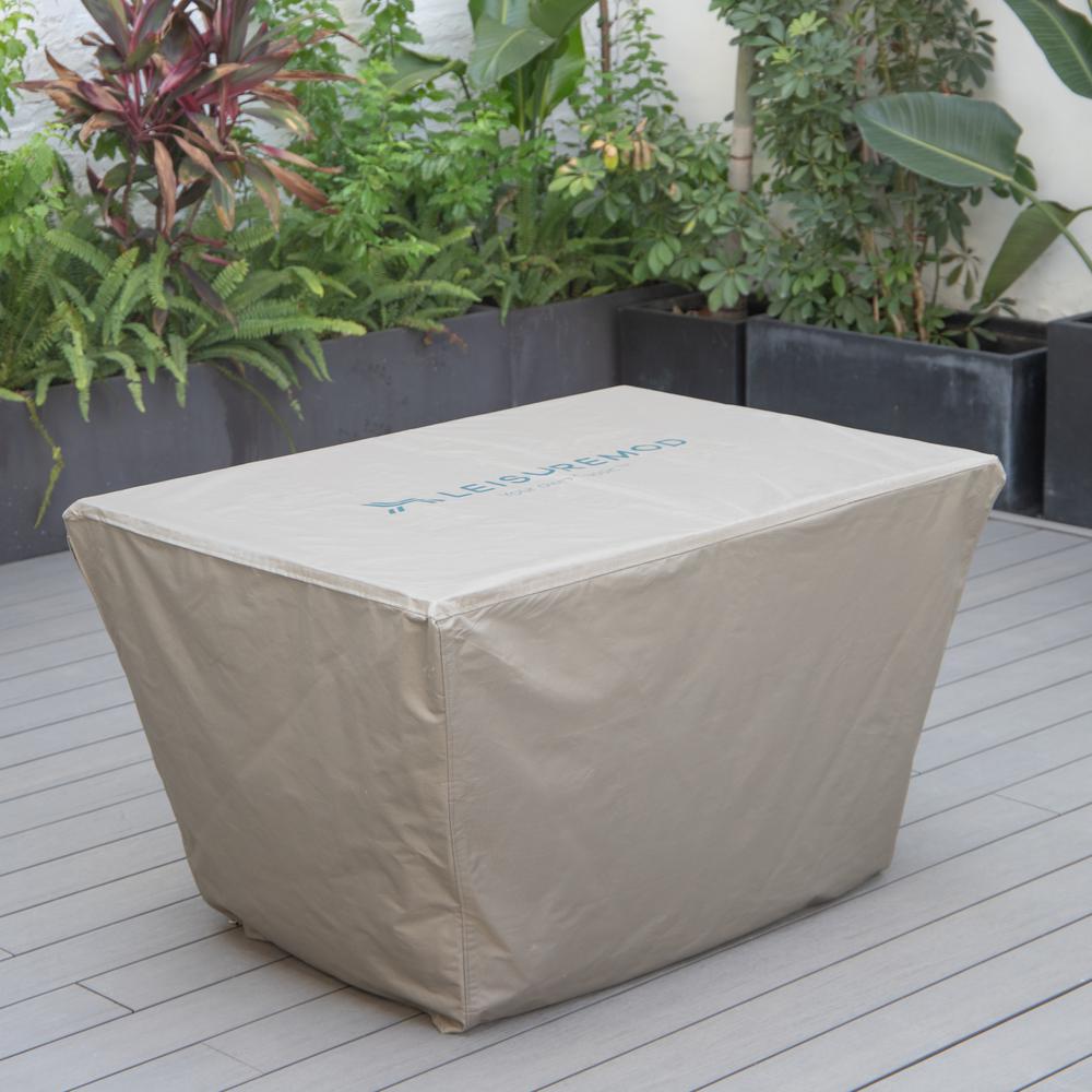 Chelsea Waterproof Fabric Rectangle Fire Pit Table Cover. Picture 8