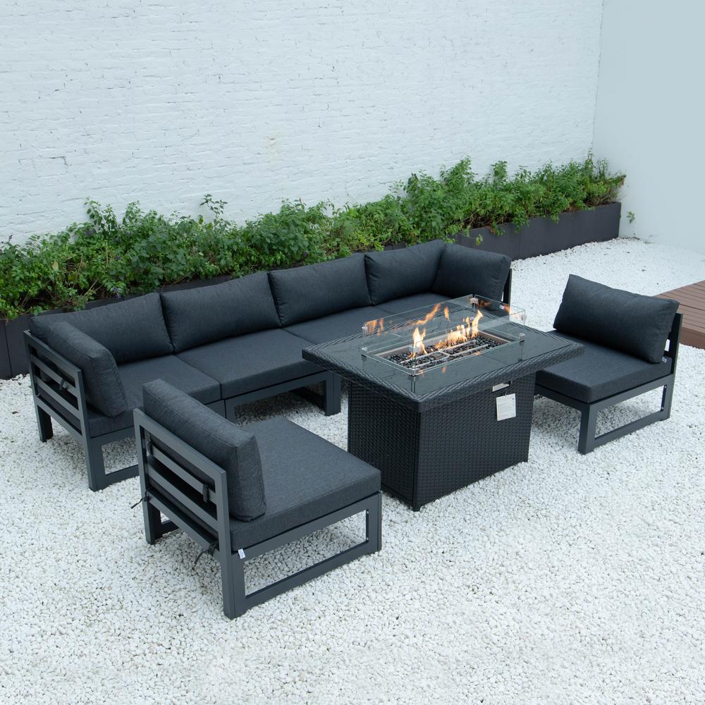 Mace Wicker Patio Modern Propane Fire Pit Table. Picture 15