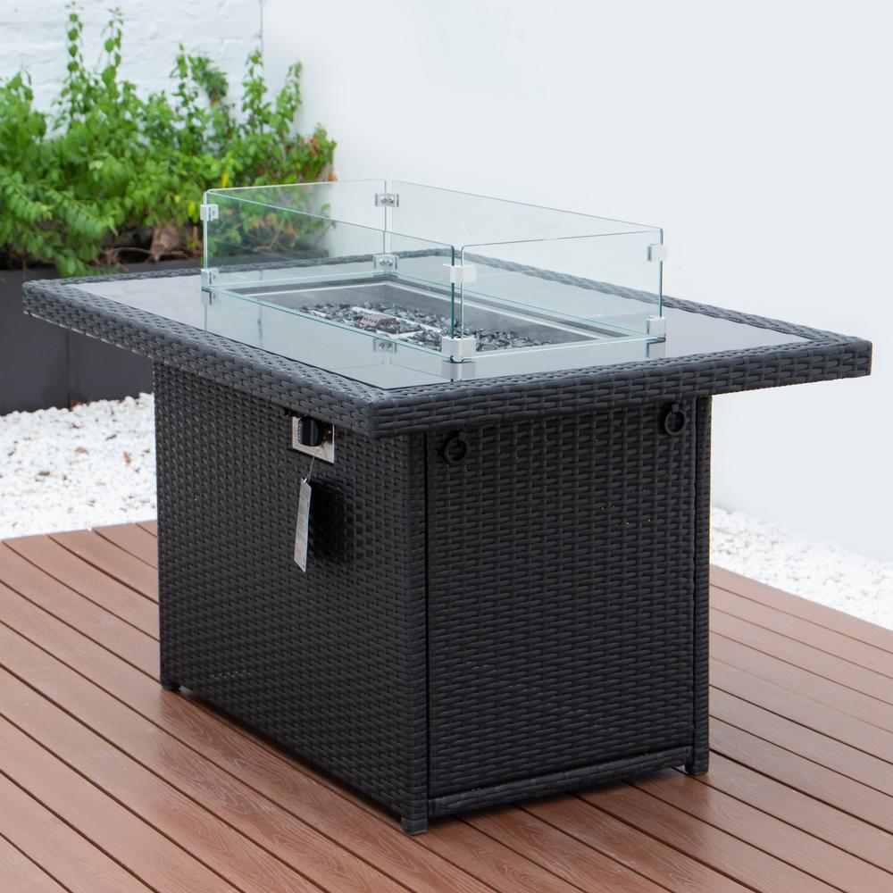 Mace Wicker Patio Modern Propane Fire Pit Table. Picture 16