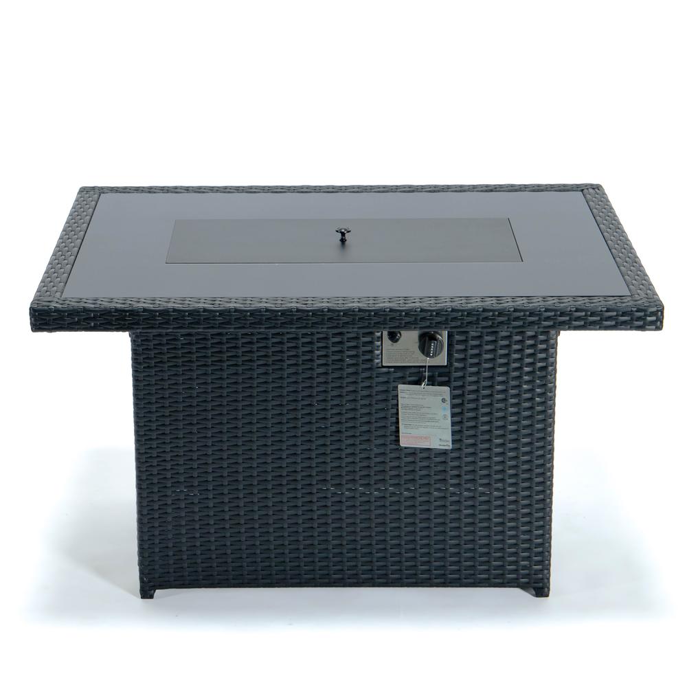 Mace Wicker Patio Modern Propane Fire Pit Table. Picture 3