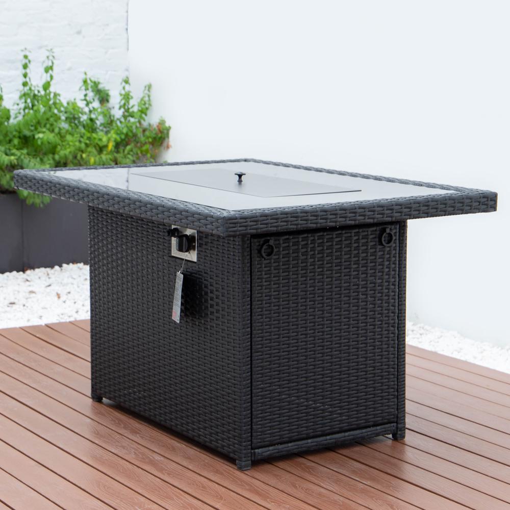 Mace Wicker Patio Modern Propane Fire Pit Table. Picture 17