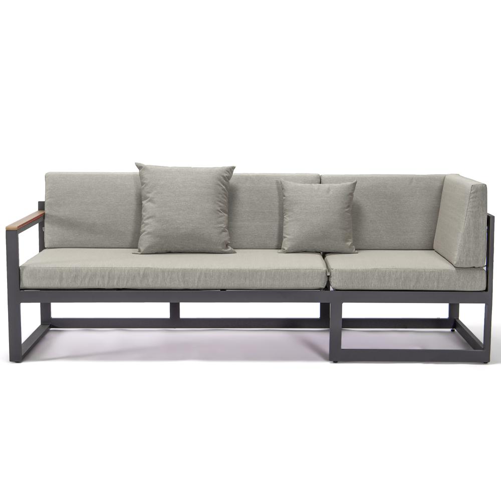 LeisureMod Chelsea Black Sectional With Adjustable Headrest & Coffee Table With Cushions CSLBL-80BG. Picture 31