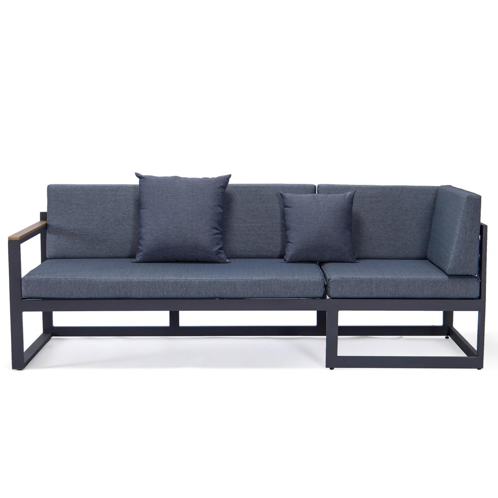 LeisureMod Chelsea Black Sectional With Adjustable Headrest & Coffee Table With Cushions CSLBL-80BU. Picture 31