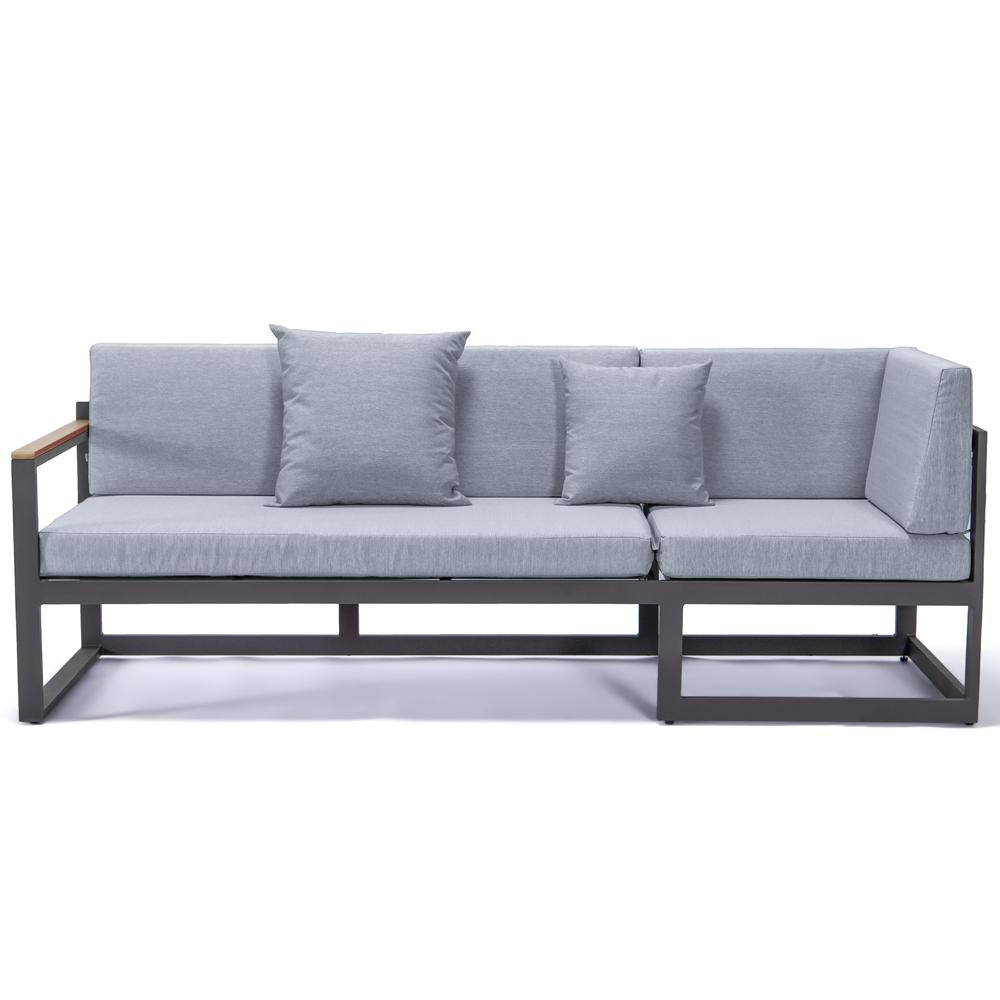LeisureMod Chelsea Black Sectional With Adjustable Headrest & Coffee Table With Cushions CSLBL-80LGR. Picture 31