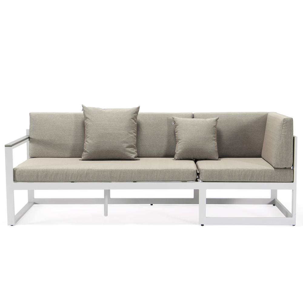 LeisureMod Chelsea White Sectional With Adjustable Headrest & Coffee Table With Cushions CSLW-80BG. Picture 32