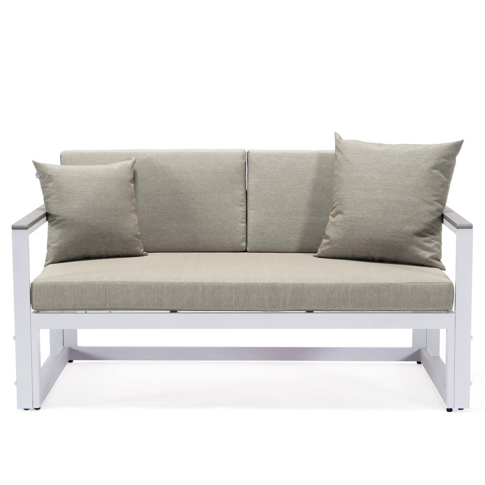 LeisureMod Chelsea White Sectional With Adjustable Headrest & Coffee Table With Cushions CSLW-80BG. Picture 33