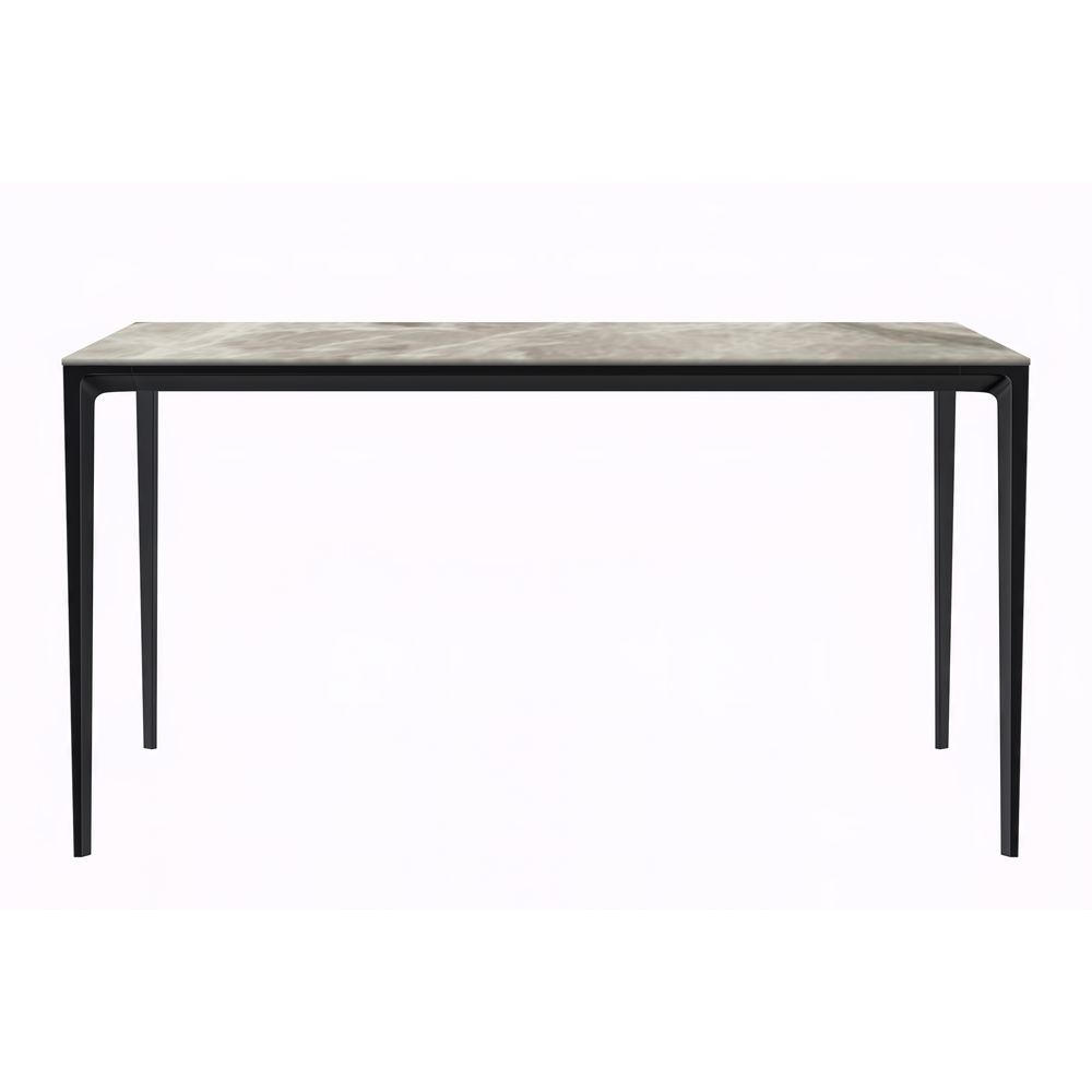 Avo Series Modern Dining Table Black Base, With 55 Deep Grey Sintered Stone Top. Picture 1