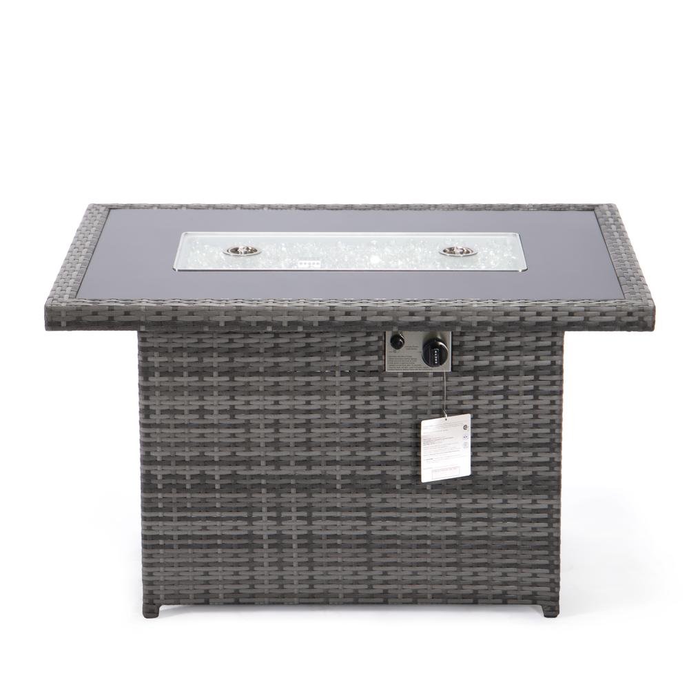Mace Wicker Patio Modern Propane Fire Pit Table. Picture 6