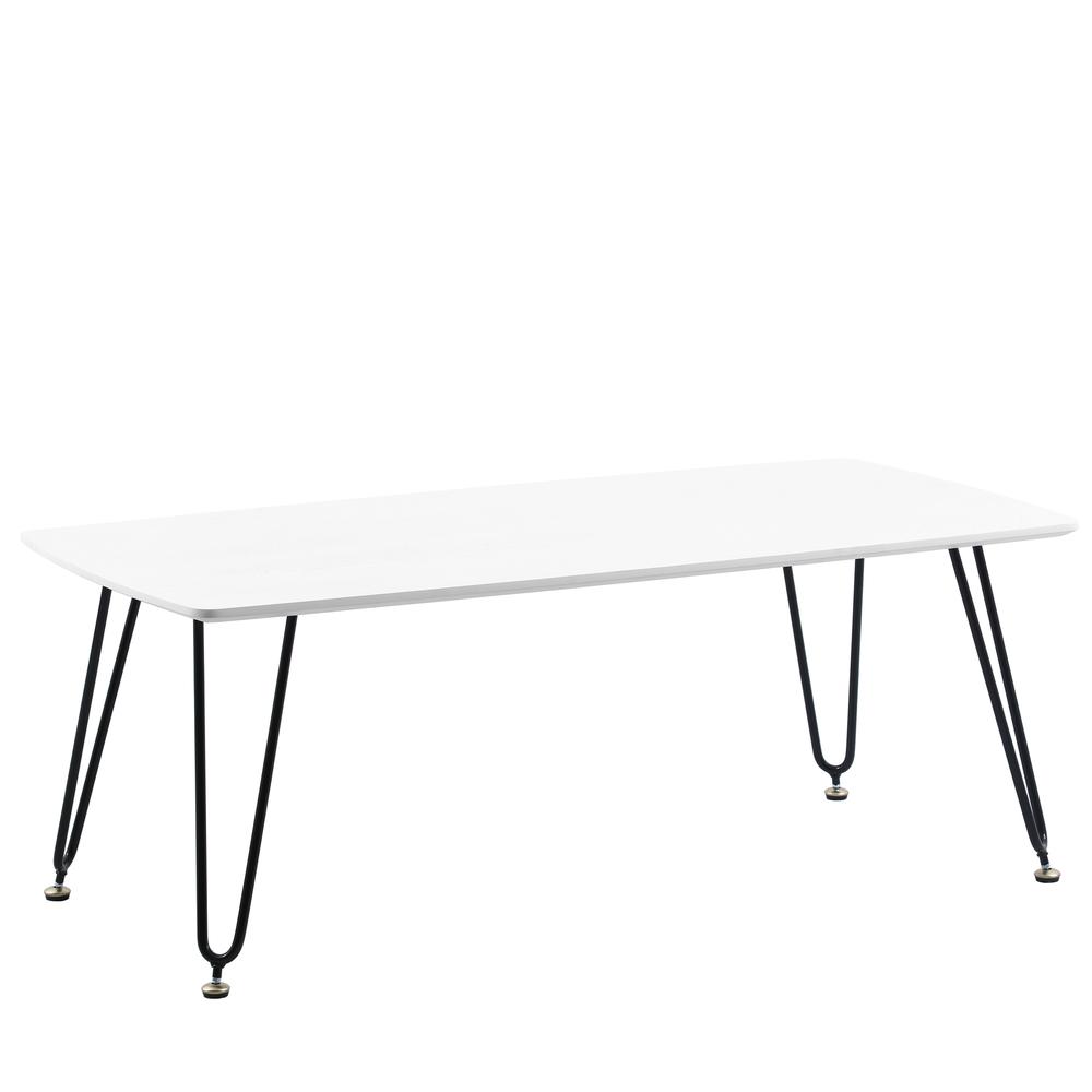 Elmwood Modern Wood Top Coffee Table With Iron Base. Picture 5