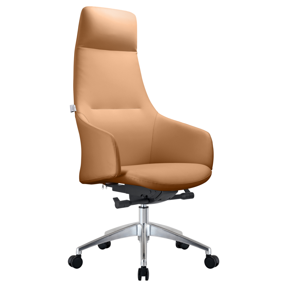 Celeste Series Office Tall Chair in Acorn Brown Leather. Picture 1