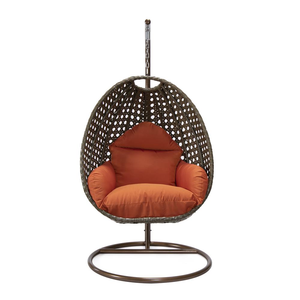 Beige Wicker Hanging Egg Swing Chair. Picture 1