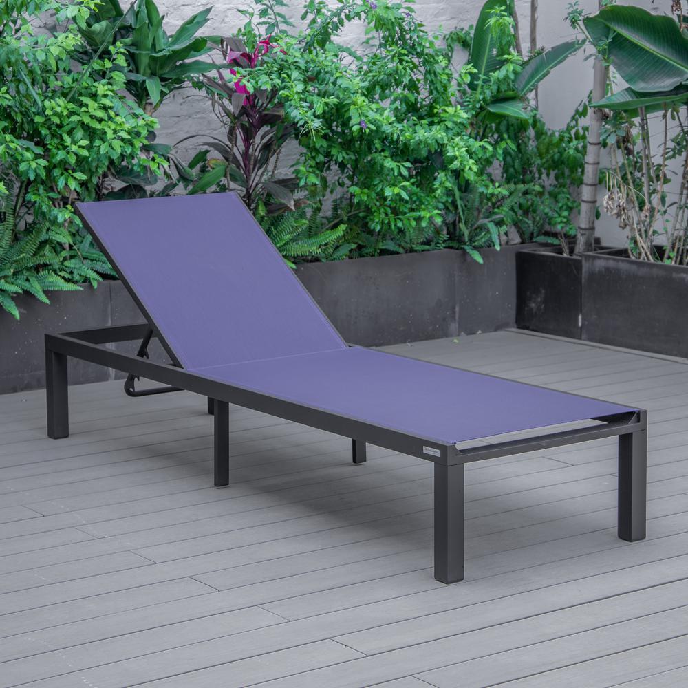 Marlin Patio Chaise Lounge Chair With Black Aluminum Frame. Picture 2