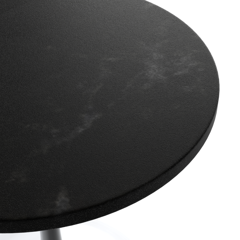 Verve 27 Round Dining Table, White Base with Black MDF Top. Picture 8