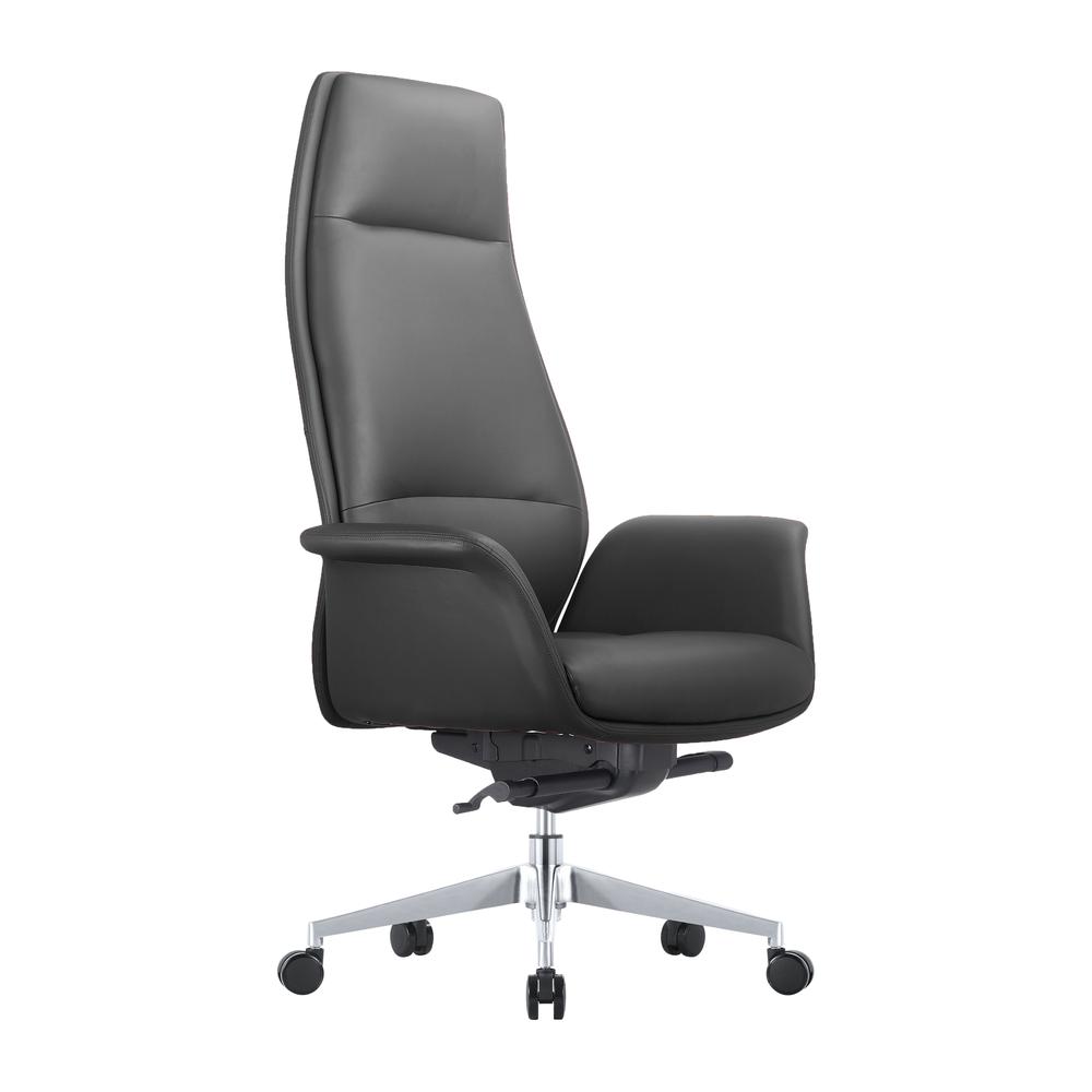 Summit Series Tall Office Chair In Black Leather. Picture 2