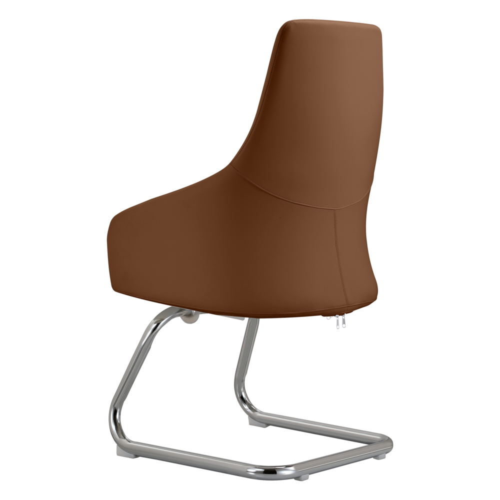 Celeste Series Guest Office Chair in Dark Brown Leather. Picture 7