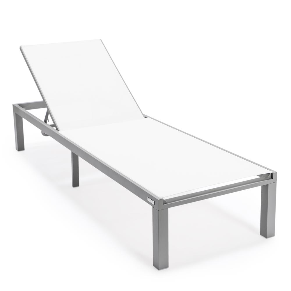 Grey Aluminum Outdoor Patio Chaise Lounge Chair. Picture 3