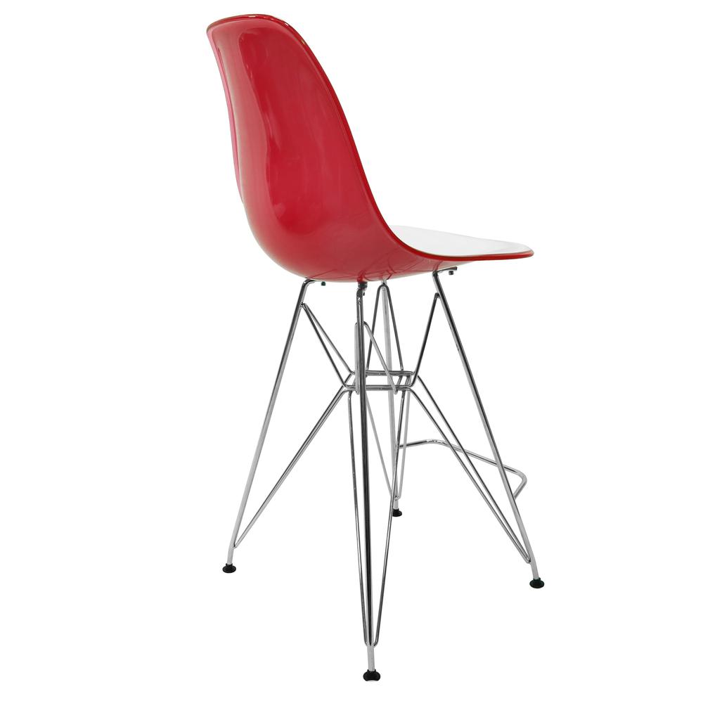 Cresco Modern Acrylic Barstool with Chrome Base and Footrest. Picture 7