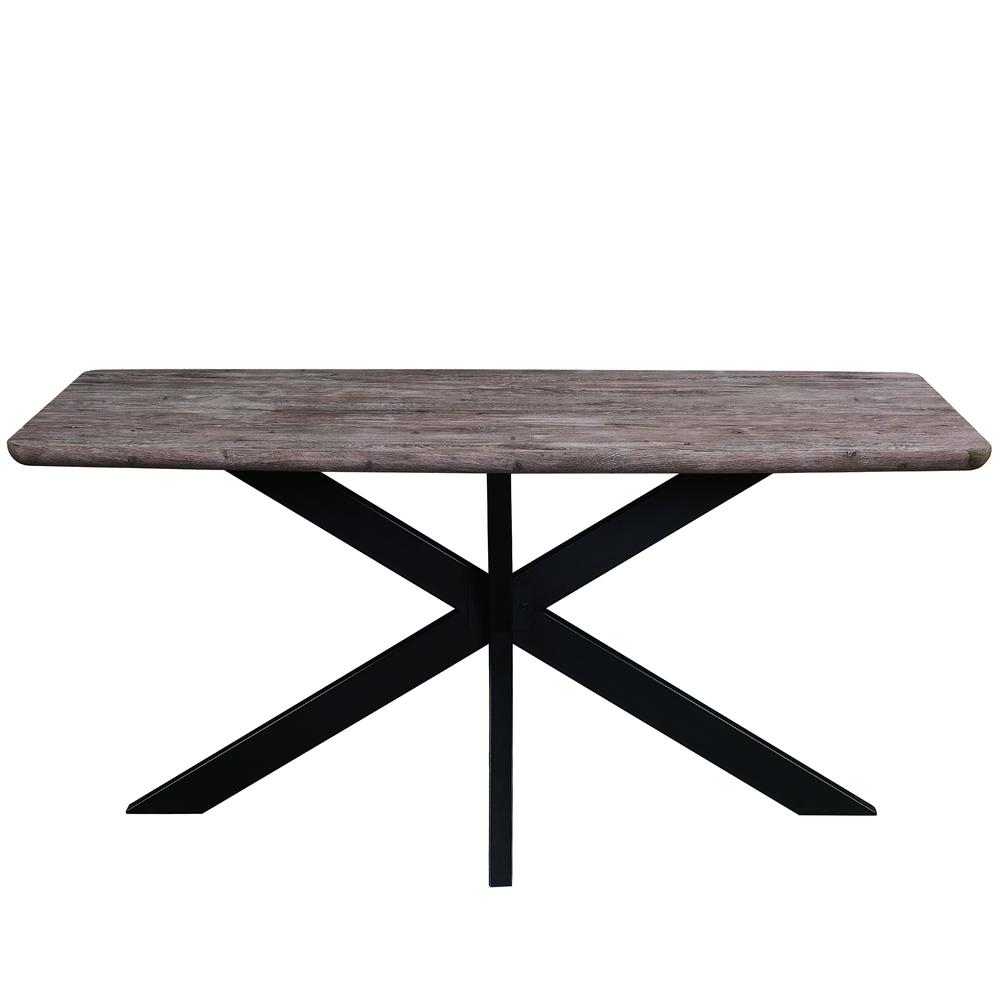 Ravenna 63" Rectangular Wood Dining Table With Modern Metal Base. Picture 3