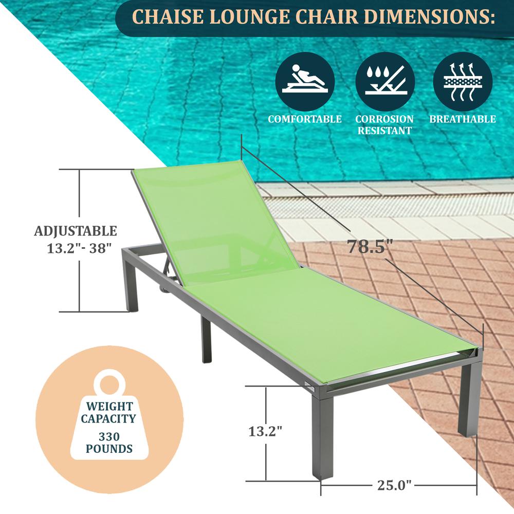 Grey Aluminum Outdoor Patio Chaise Lounge Chair. Picture 26