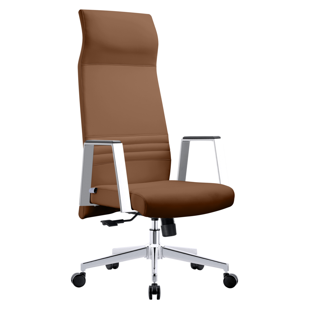 Aleen High-Back Office Chair in Upholstered Leather. Picture 2