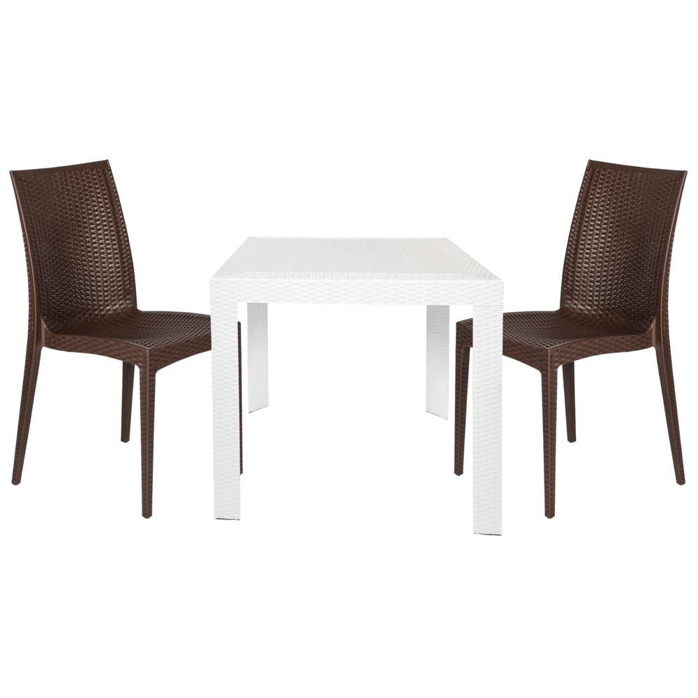 Mace 3-Piece Outdoor Dining Set with Plastic Square Table. Picture 9