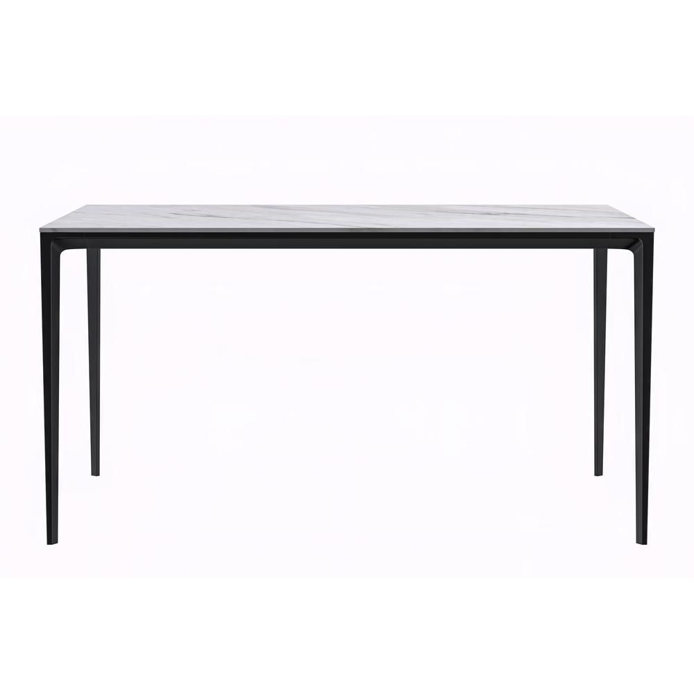Avo Series Modern Dining Table Black Base, With 55 White Sintered Stone Top. Picture 2