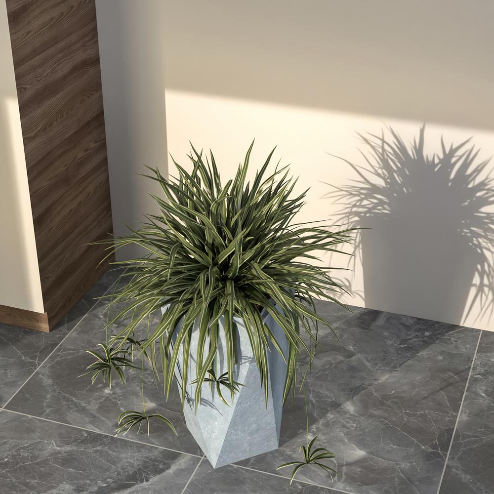 Aloe Series PolyStone Planter in Grey, 13 x 13, 24 High. Picture 6