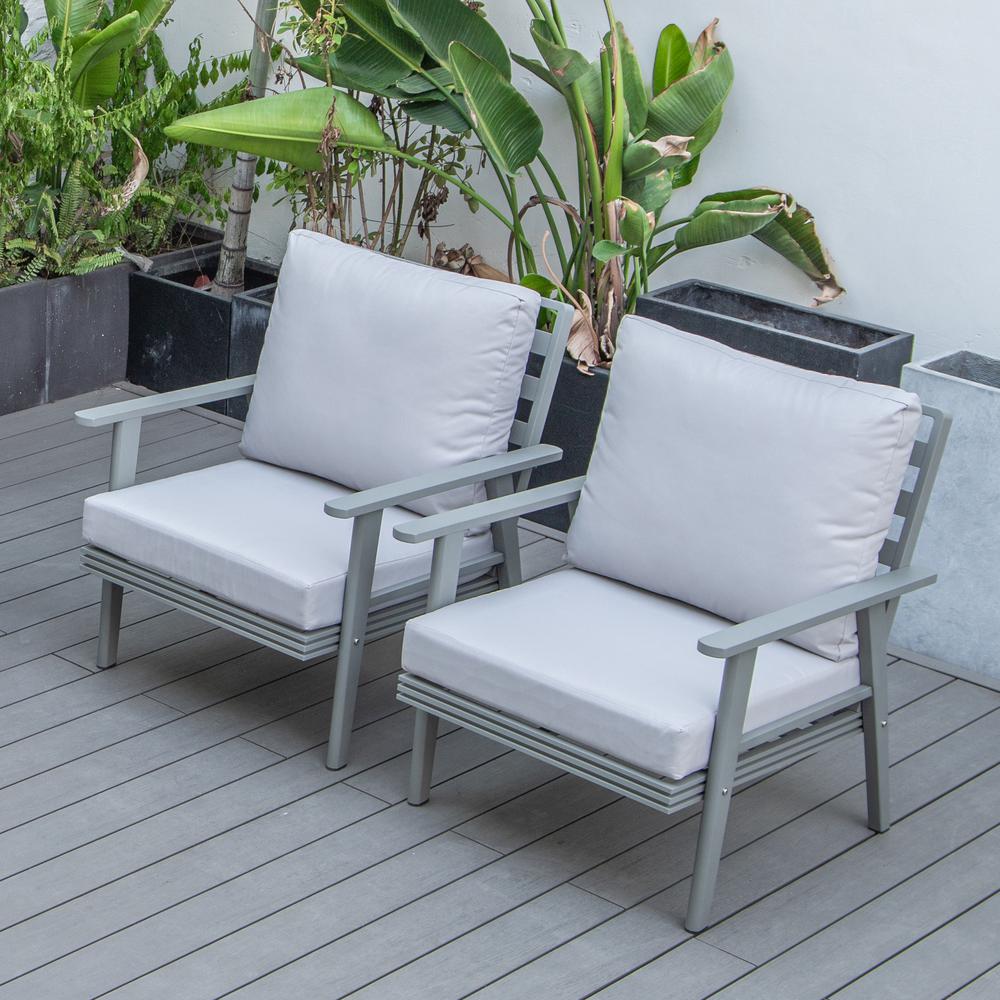 Walbrooke Modern Grey Patio Arm Chair, Set of 2. Picture 6