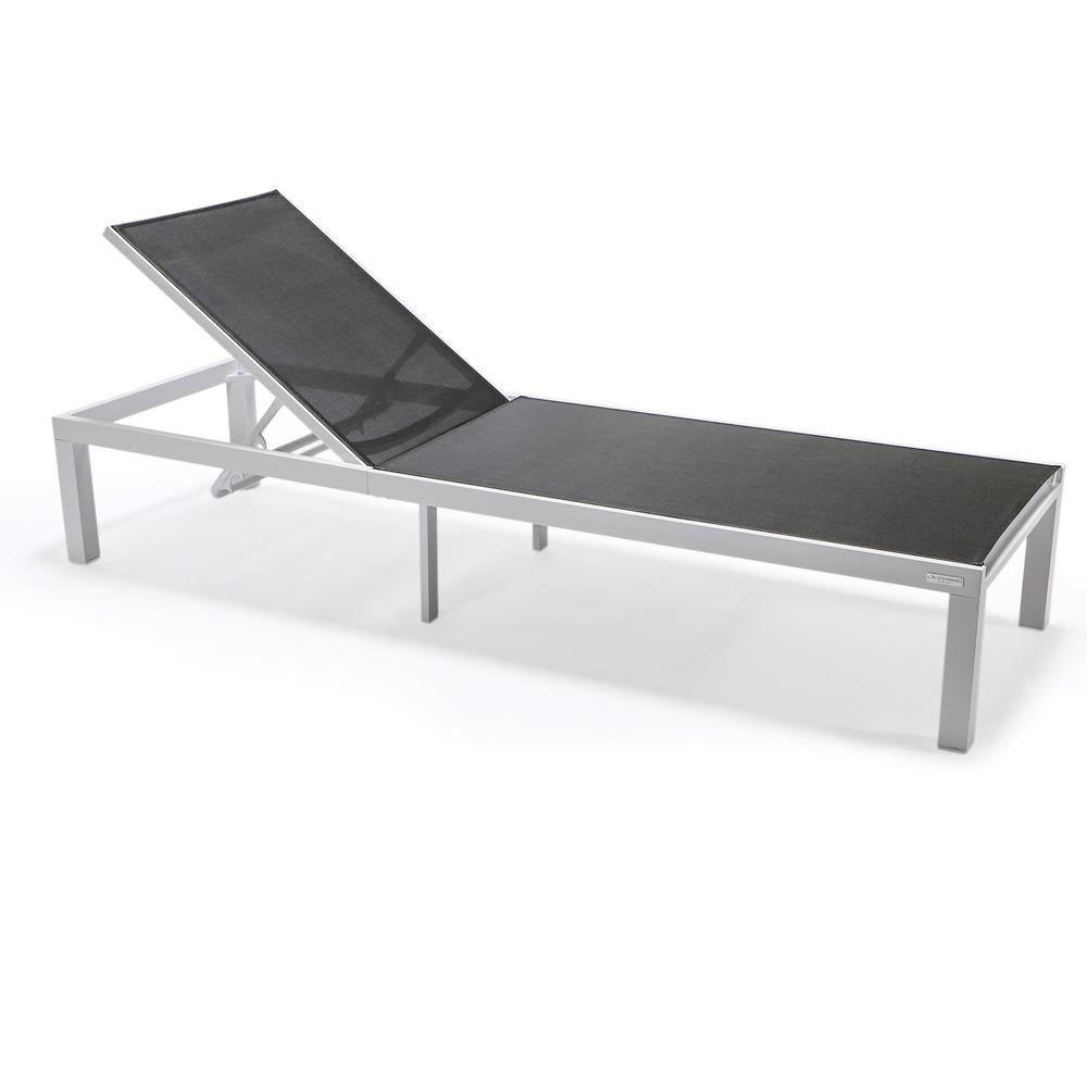 Marlin Patio Chaise Lounge Chair With White Aluminum Frame. Picture 3