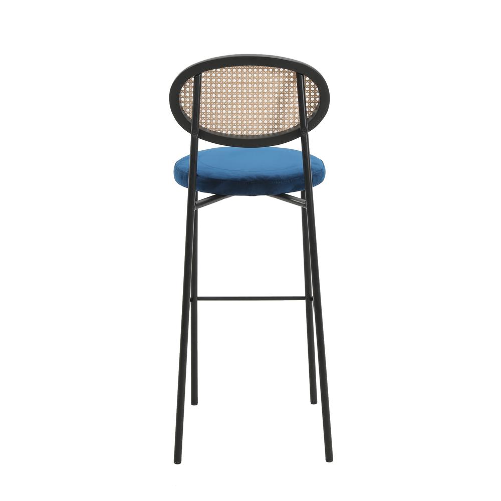 Euston Modern Wicker Bar Stool With Black Steel Frame. Picture 5