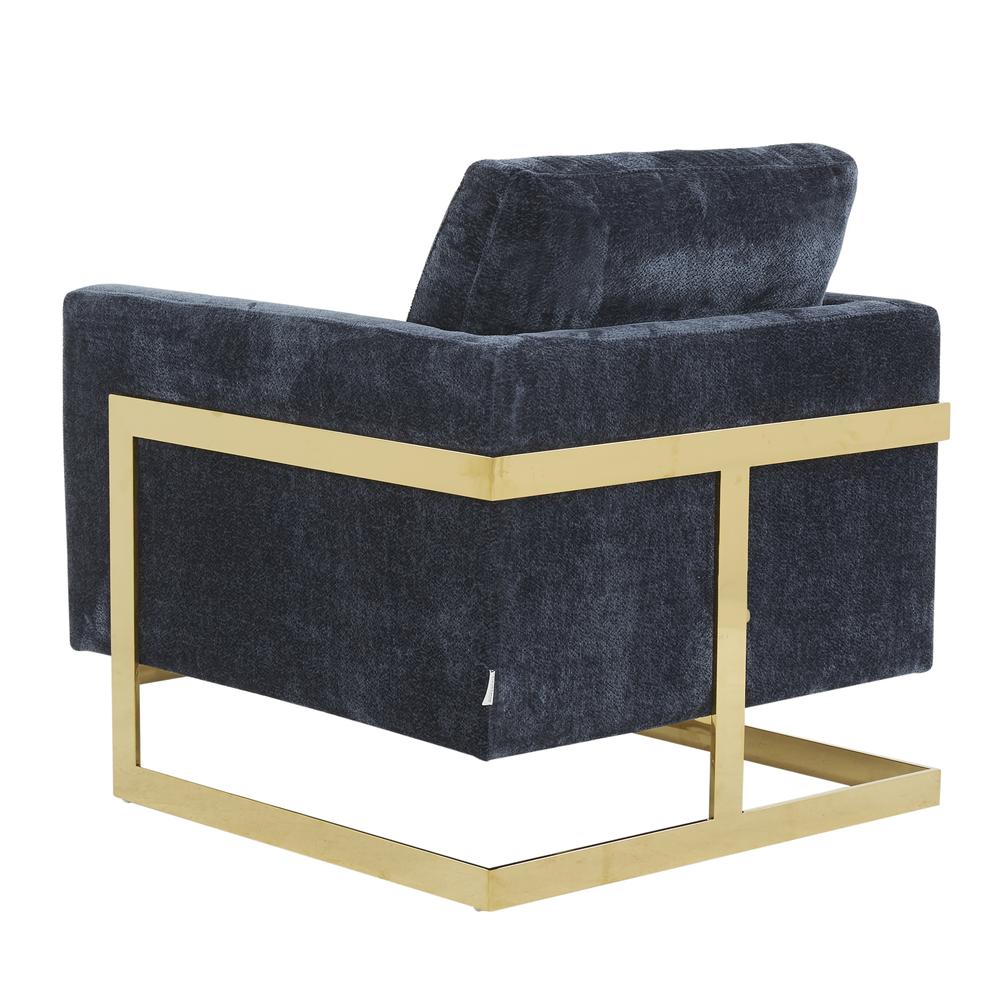 Accent Armchair with Gold Stainless Steel Frame and Removable Back Cushion. Picture 3