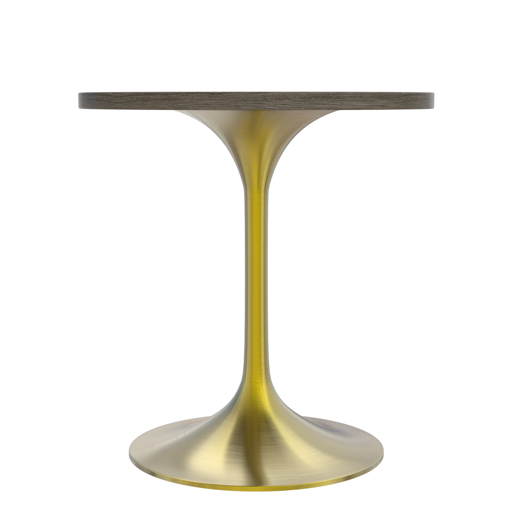 Verve 27" Round Dining Table, Brushed Gold Base with Dark Maple MDF Top. Picture 11