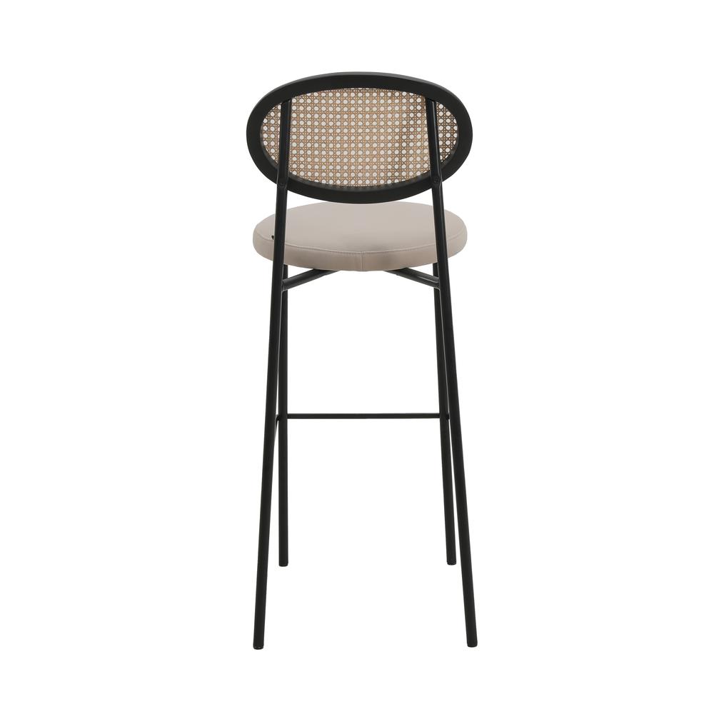 Euston Modern Wicker Bar Stool With Black Steel Frame, Set of 2. Picture 5