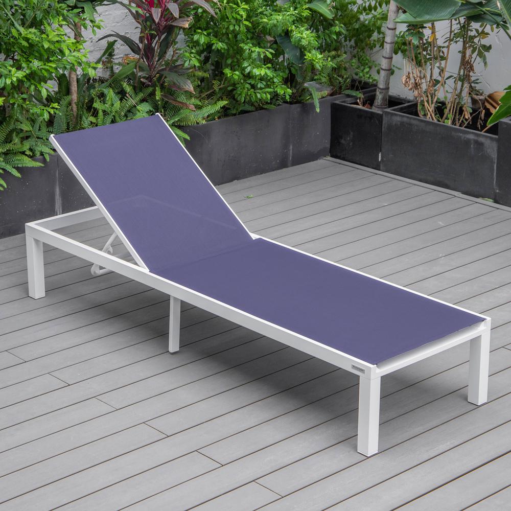 White Aluminum Outdoor Patio Chaise Lounge Chair. Picture 19
