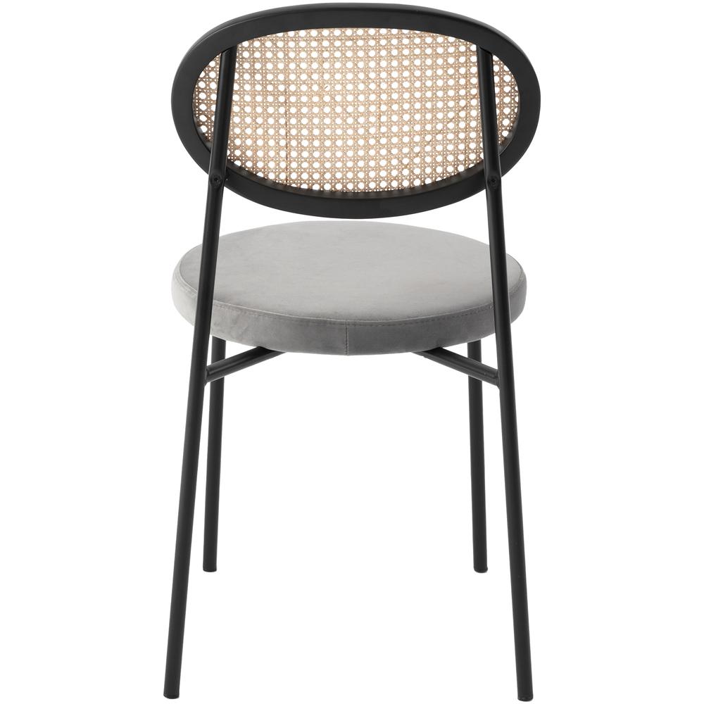 Euston Modern Wicker Dining Chair with Velvet Round Seat Set of 2. Picture 13