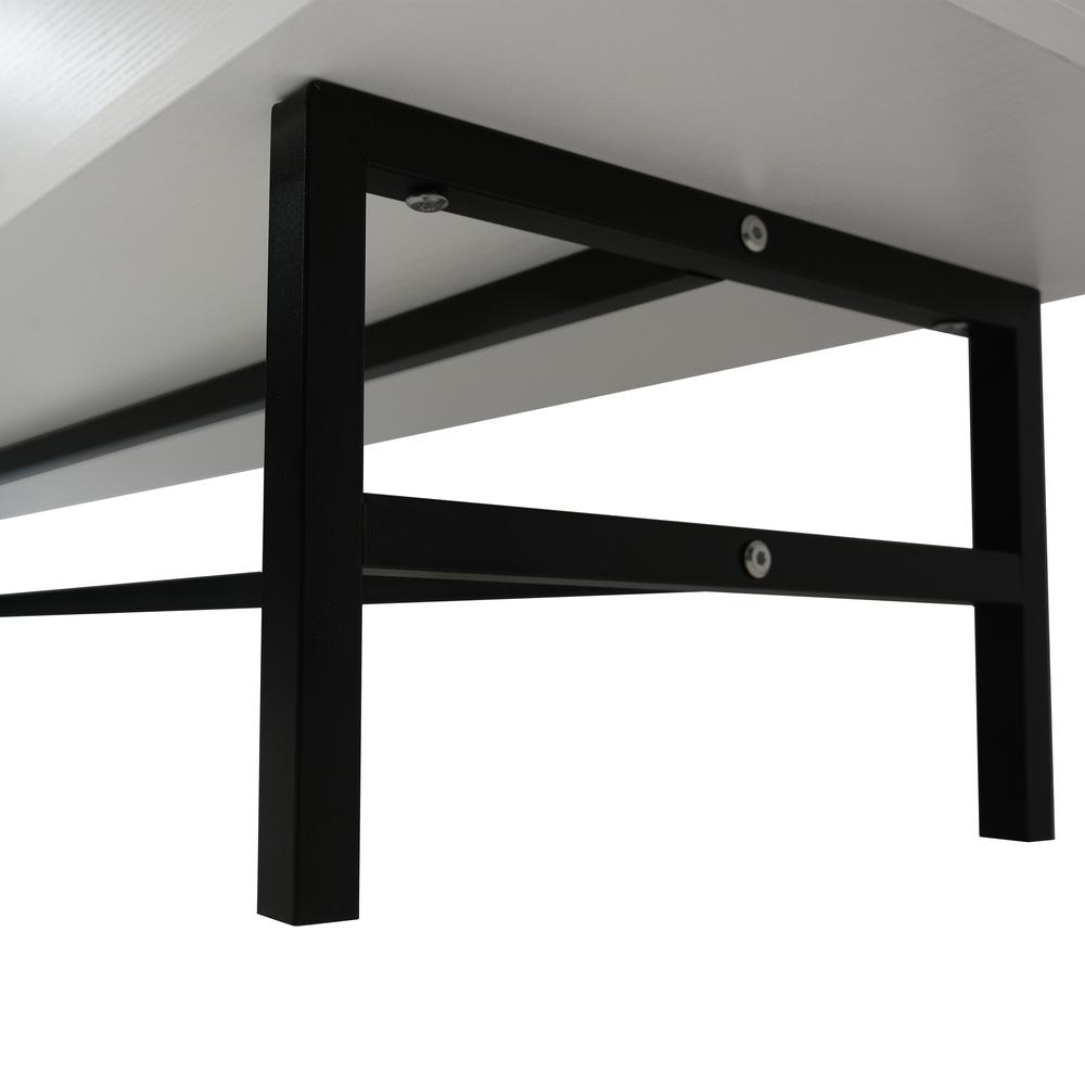Rectangular TV Stand with Enclosed Storage and Powder Coated Iron Legs. Picture 10