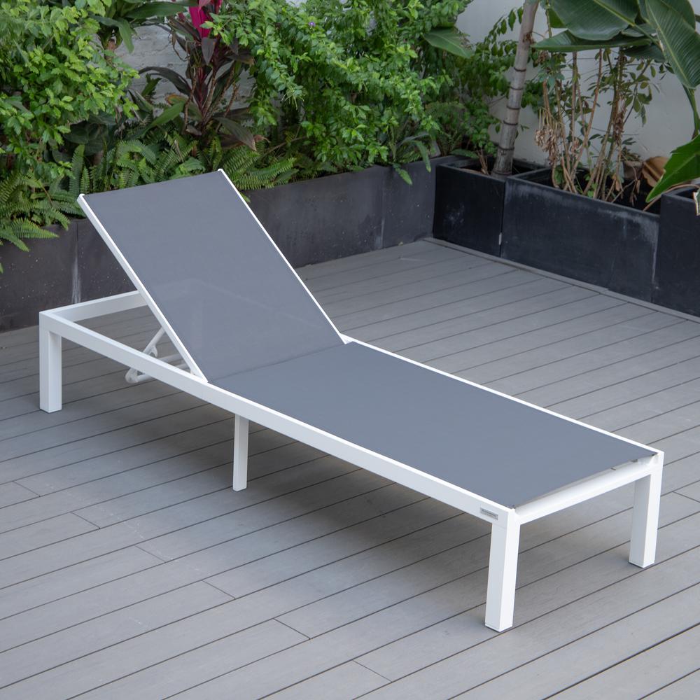 White Aluminum Outdoor Patio Chaise Lounge Chair. Picture 21