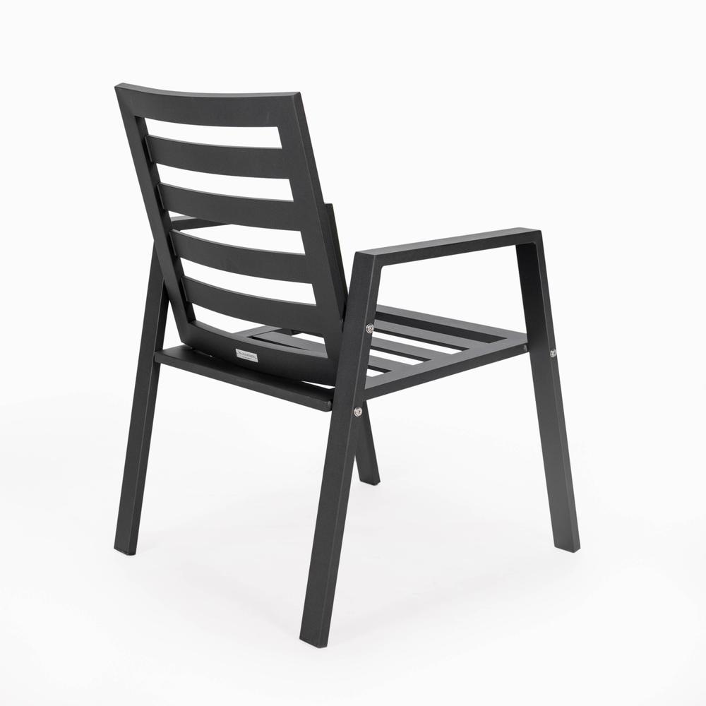Chelsea Modern Patio Dining Armchair in Aluminum with Removable Cushions. Picture 7