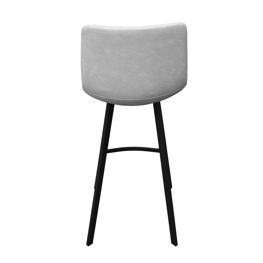 Elland Modern Upholstered Leather Bar Stool With Iron Legs & Footrest. Picture 12