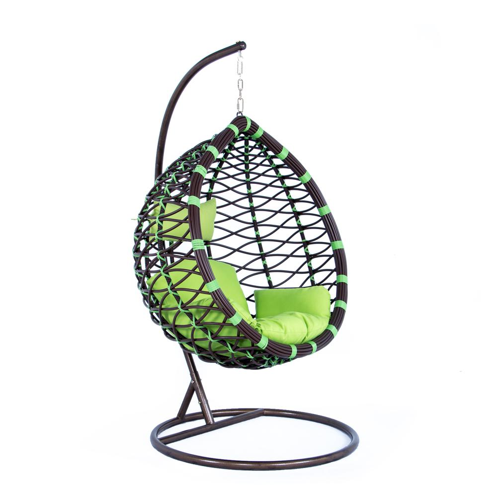 LeisureMod Wicker Hanging Egg Swing Chair Indoor Outdoor Use ESC42G. Picture 2
