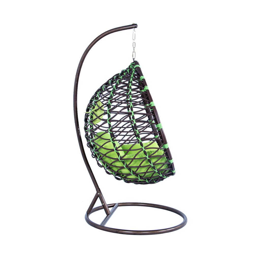 LeisureMod Wicker Hanging Egg Swing Chair Indoor Outdoor Use ESC42G. Picture 3
