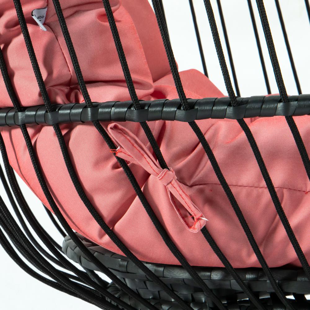 LeisureMod Wicker Folding Hanging Egg Swing Chair ESCF40PK. Picture 17