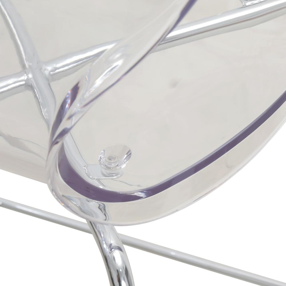 Oyster Acrylic Barstool with Steel Frame in Chrome Finish. Picture 9