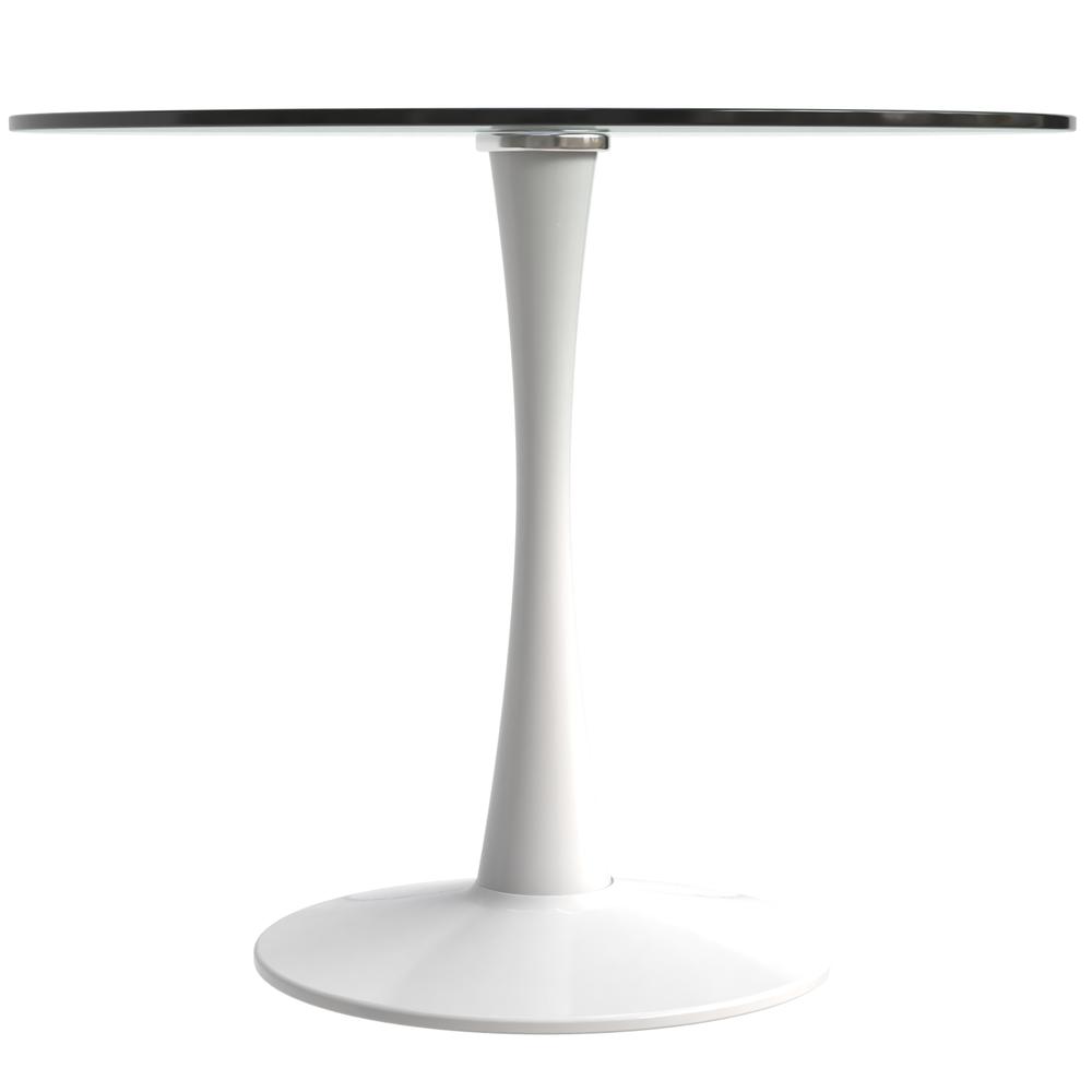Bristol - Bistro Table White Base with Glass top. Picture 5