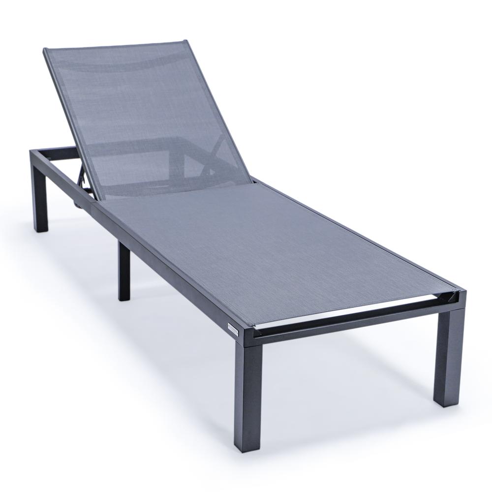 Black Aluminum Outdoor Patio Chaise Lounge Chair. Picture 3