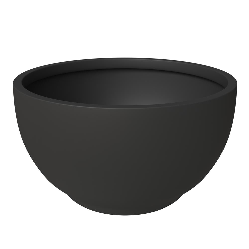 Grove Series Hemisphere Poly Clay Planter in Black 10.6 Dia, 5.9 High. Picture 3