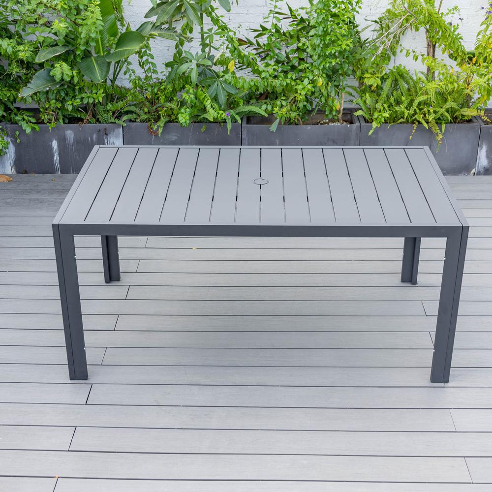Chelsea Aluminum Outdoor Dining Table With 8 Chairs and Charcoal Black Cushions. Picture 12