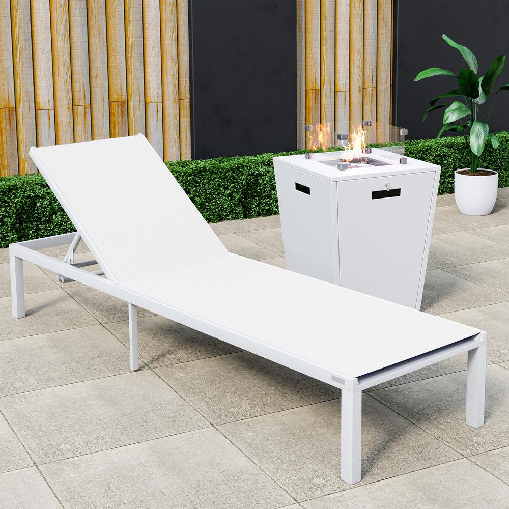 White Aluminum Outdoor Patio Chaise Lounge Chair. Picture 21