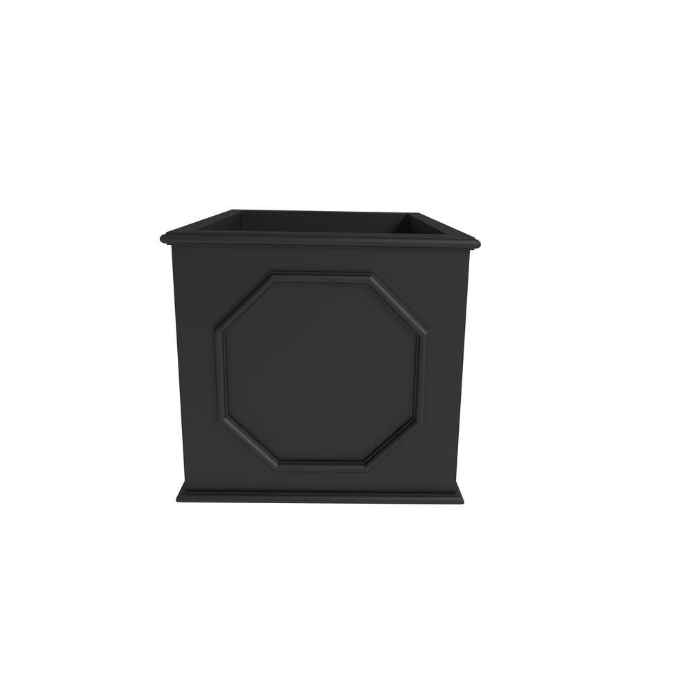 Sprout Series Cubic Fiber Stone Planter in Black 12.6 Cube. Picture 2